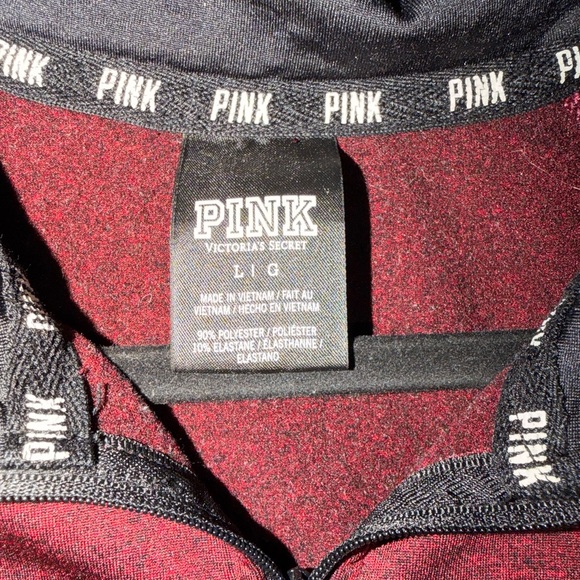 Victoria's Secret PINK Maroon Quarter-Zip Sweatshirt - Picture 3 of 4